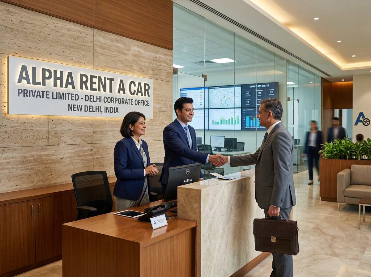 Alpha Rent A Car Private Limited Delhi Corporate Office Reception Desk and Staff